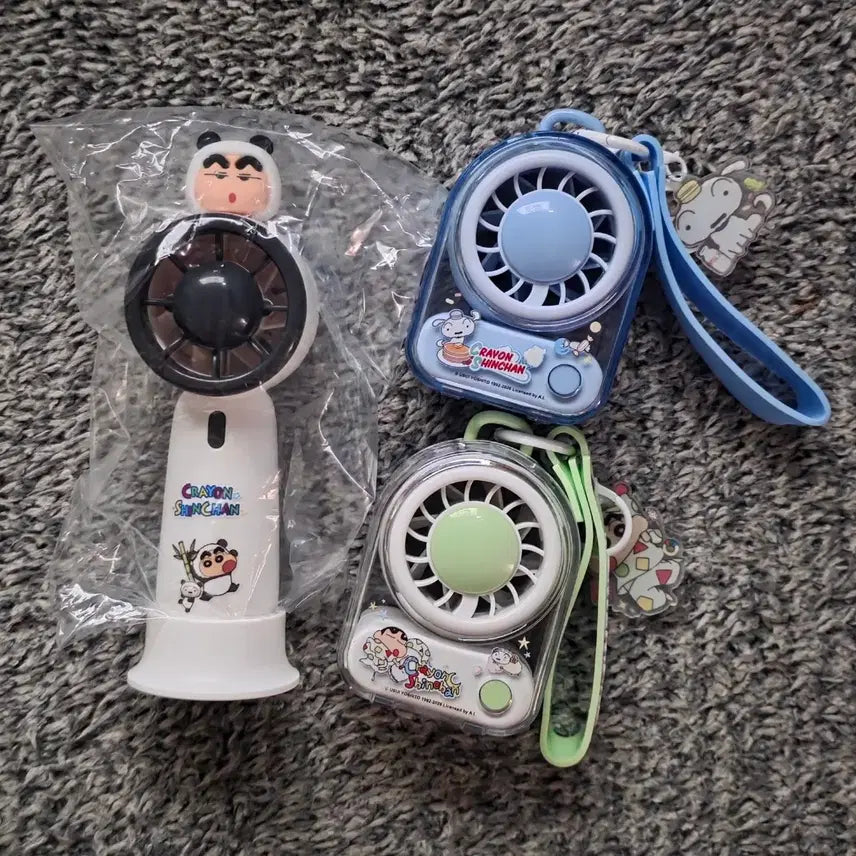 [BUNJANG] Crayon Shin-chan Portable Fan 3-Piece Bundle Set / 짱구 휴대용 선풍기 손풍기 3종 일괄