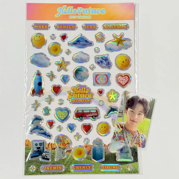 [BUNJANG] NCT Dream Mark Hello Future Epoxy Sticker Unsealed / NCT 엔시티드림 헬로퓨처 마크 에폭시 스티커 개봉 포카포함