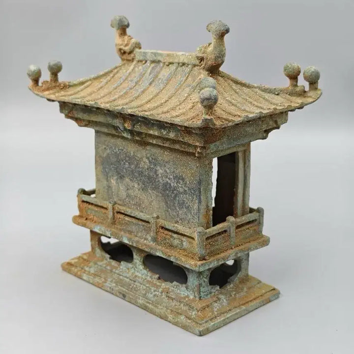 [BUNJANG] Excavated Bronze Triad Buddha Shrine Chinese Antique Buddhist Art / 출토품 청동 삼존불 불상 불감 중국골동품 고미술품 수집품 불교
