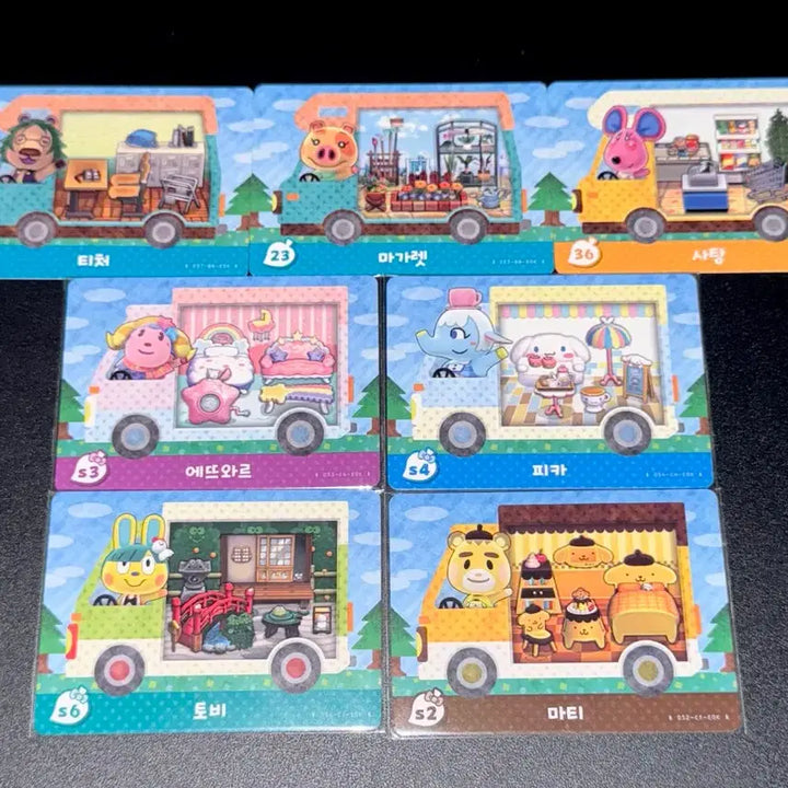 [BUNJANG] Animal Crossing Sanrio Characters Amiibo Card Bundle Set / 동물의숲 산리오 마티 피카 토비 에뜨와르 4종 + 주민 아미보 카드 일괄