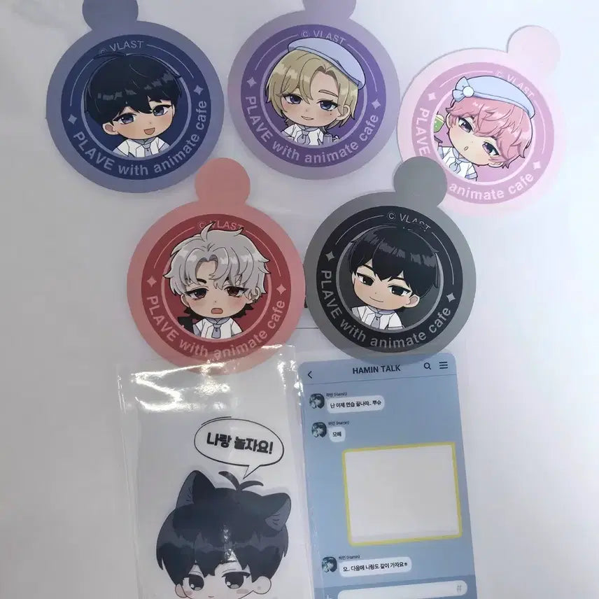 [BUNJANG] PLAVE ANIMATE Pop-up Straw Pick + Hamin Transparent Photocard Bundle Set / 플레이브 애니메이트 팝업 스트로우픽+하민 투명포카 일괄