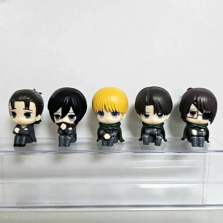 [BUNJANG] Attack on Titan Machiboke Final Season New Uniform Full Set Figure - Eren, Mikasa, Armin, Levi, Hange / 택포 7.3만) 진격의거인 마치보케 파이널시즌 신제복 풀세트/  에렌 미카사 아르민 리바이 한지 피규어
