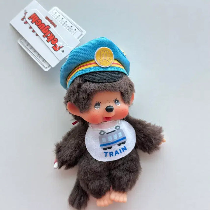 [BUNJANG] Monchhichi Train Conductor Station Master Charm / (신상)트레인 기차 기관사 역장 몬치치 키링