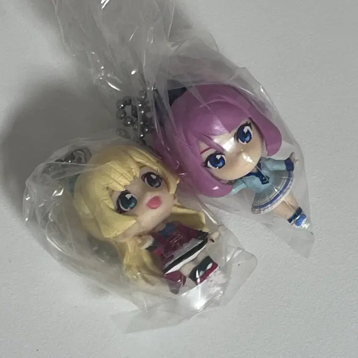 [BUNJANG] Aikatsu! Stars! Hime &amp; Laura Figure Keychains (Unsealed Set) / 아이카츠 아이엠스타 스타즈 히메 로라 피규어 키링 가챠 미개봉