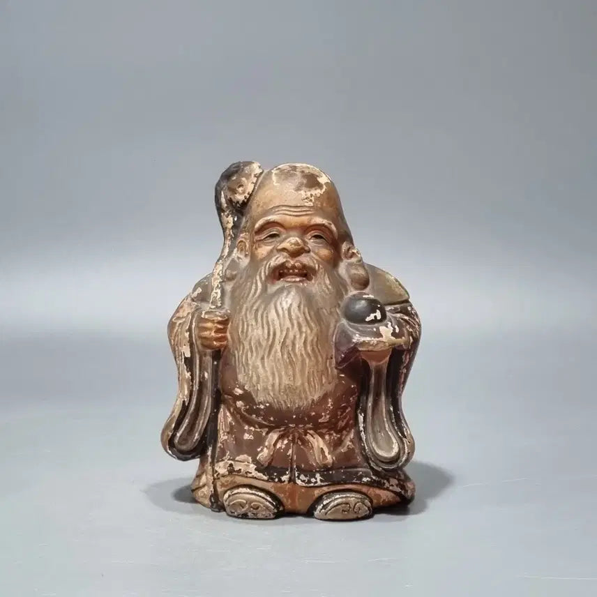 [BUNJANG] Antique Japanese Vintage Celadon Statue of Jurōjin / 골동품 일본 빈티지 도자기 수노인