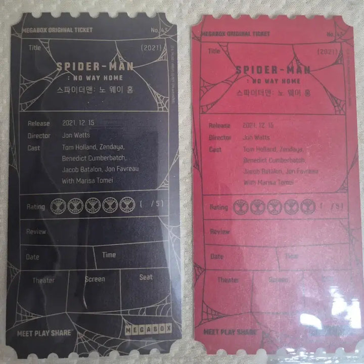 [BUNJANG] Spider-Man: No Way Home Organizer Ticket / 스파이더맨 노웨이홈 오티