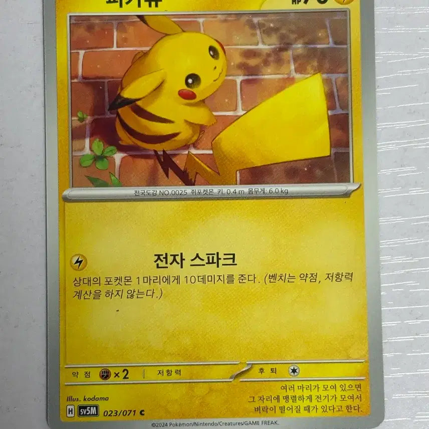 [BUNJANG] Pokemon Card Pikachu 023 / [귀여운 포켓몬카드] 피카츄 023