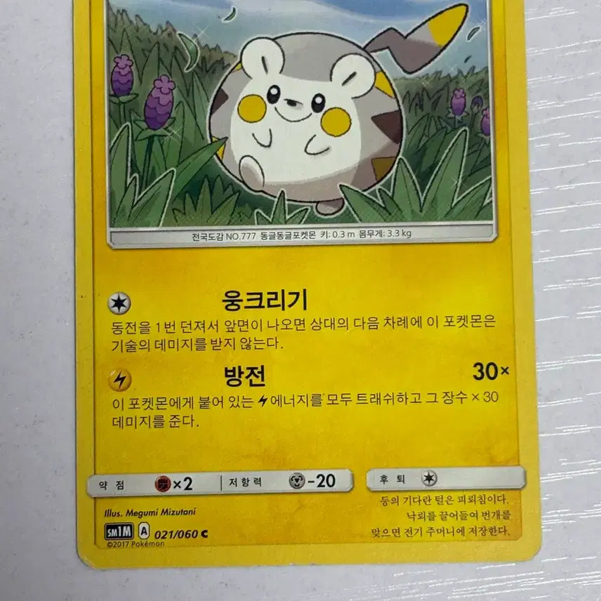 [BUNJANG] Pokemon Card Togedemaru 021 / [귀여운 포켓몬카드] 토게데마루 021