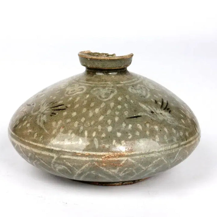 [BUNJANG] Black and White Inlaid Vase / 흙백상감학문유병