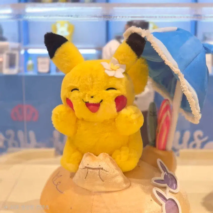 [BUNJANG] Pokemon Summer Days Pikachu Plush Doll / 부산 팝업 포켓몬 느긋느긋 바캉스칠링 썸머 데이즈 피카츄 봉제 인형