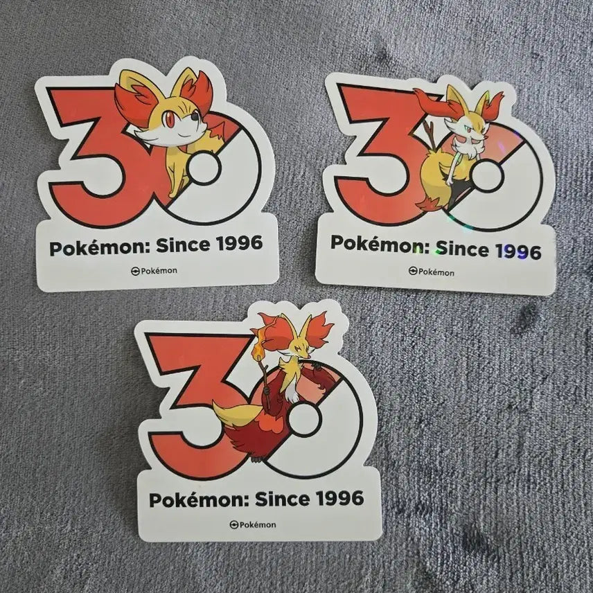 [BUNJANG] Pokemon 30th Anniversary Sticker Set - Fennekin, Braixen, Delphox / 포켓몬 30주년 스티커 푸호꼬 테르나 마폭시