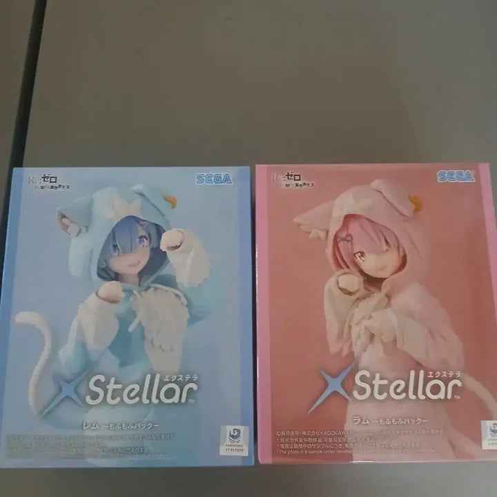 [BUNJANG] Sega Re:Zero Ram &amp; Rem Cat Ear Hoodie Figure (Set of 2) / 최저가) 세가 렘 람 고양이 귀 후드 정품 피규어