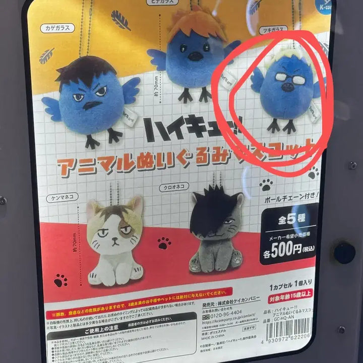 [BUNJANG] Haikyuu!! Tsukishima Kei Animal Mascot Gacha Plush / 하이큐 츠키시마 애니멀 마스코트 가챠 동물 봉제인형 츠키시마 케이