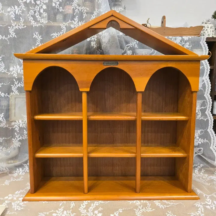 [BUNJANG] Vintage House-Shaped Wooden Shelf / 빈티지 집모양 원목 우드 선반