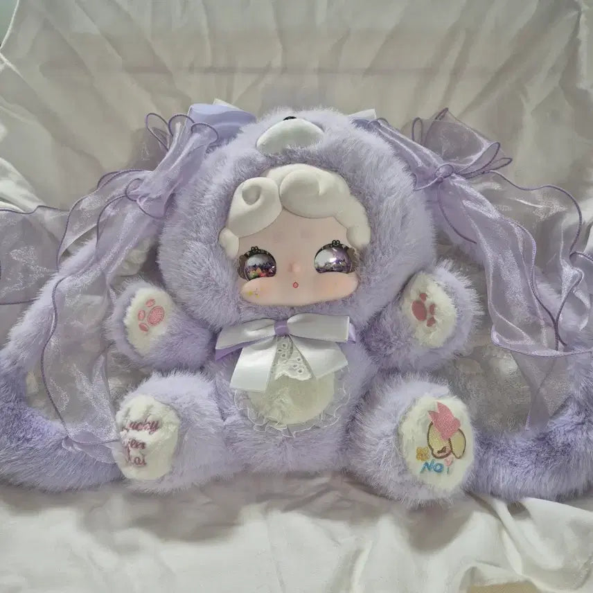 [BUNJANG] Bamtooki 600% Purple Ribbon Plush Doll / 밤토끼 600% 보라 리본 덤 베이비쓰리