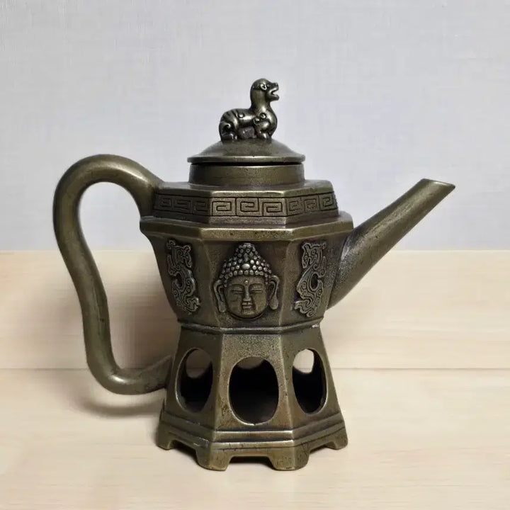 [BUNJANG] Brass Buddha Head Censer Teapot Antique / 황동 불두 향로형 주전자 골동품