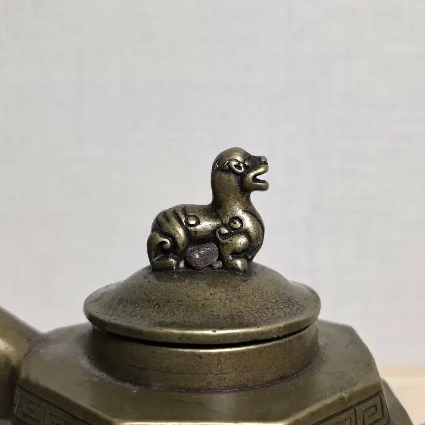 [BUNJANG] Brass Buddha Head Censer Teapot Antique / 황동 불두 향로형 주전자 골동품