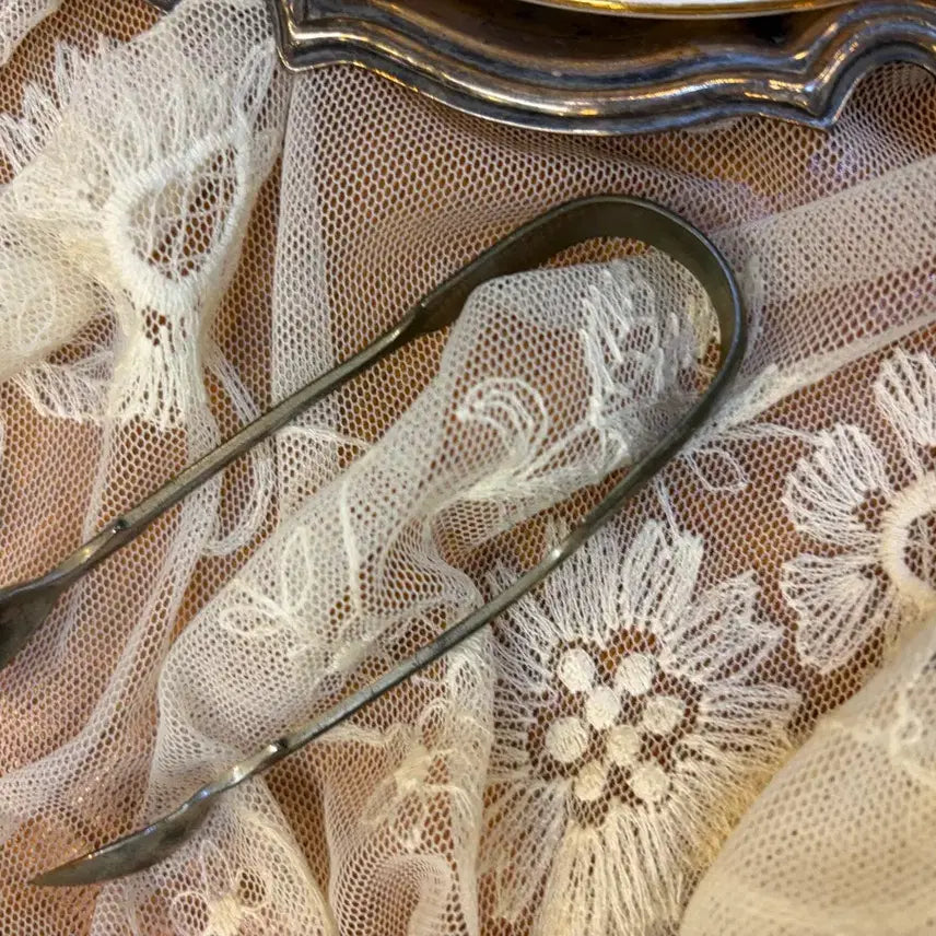 [BUNJANG] Daniel &amp; Arter D&amp;A Nevada Silver Sugar Tongs / 영국 앤틱 실버 집게 빈티지 소품