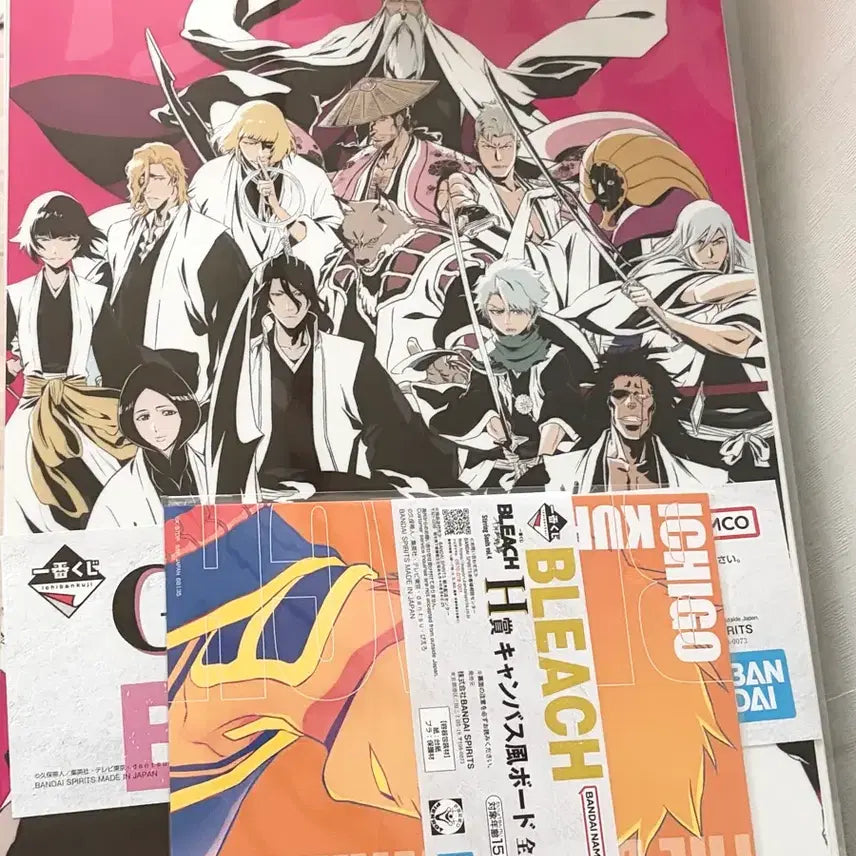 [BUNJANG] Bleach Lottery G &amp; H Bundle Clear Poster &amp; Canvas Board Ichigo / 블리치 쿠지 G, H 일괄