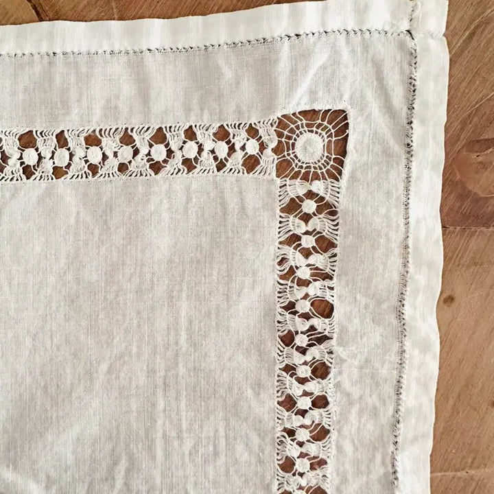 [BUNJANG] Pure Linen Drawnwork Handkerchief / 린넨가득 드론워크 행키