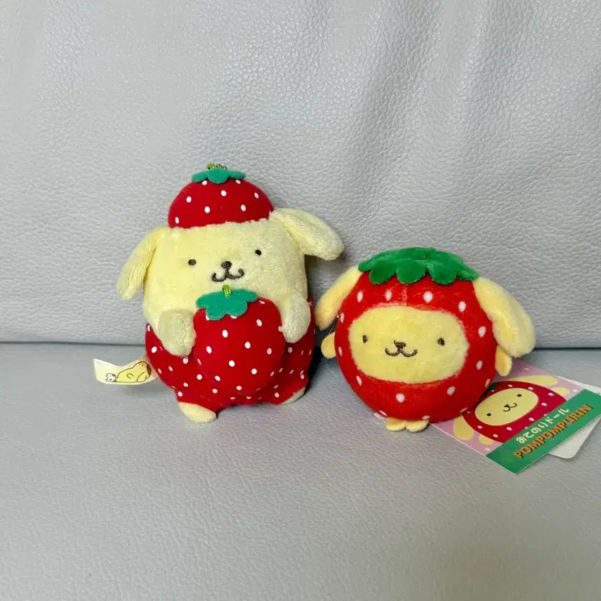 [BUNJANG] Sanrio Pompompurin Strawberry Mascot Plush / 폼폼푸린 마스코트 딸기