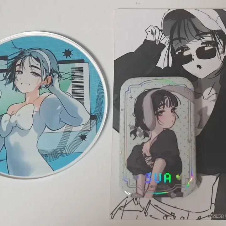 [BUNJANG] A-STEP SU-A Acrylic Coaster &amp; VANITY STEP Can Badge Bundle Set / (일괄) 에이스테 수아 아크릴 코스터 바니스테 캔뱃지 특전