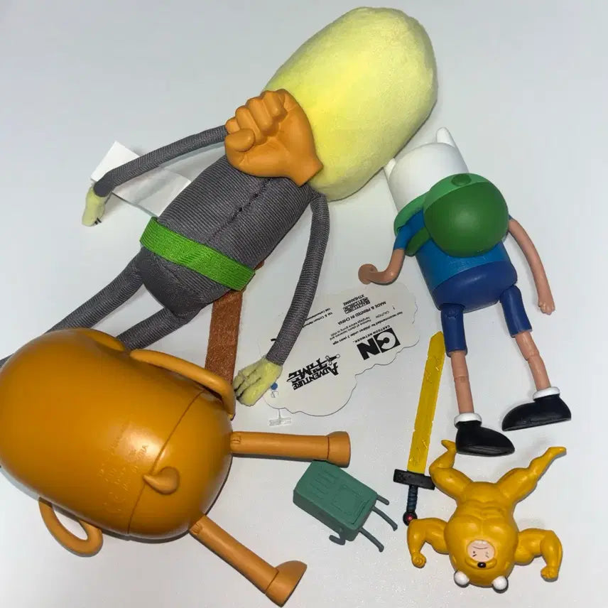[BUNJANG] Adventure Time 5-Inch Action Figure &amp; Count Lemon Grab Plush Bundle Set / 핀과 제이크의 어드벤처타임 5인치 액션 피규어 레몬백작 인형 일괄 세트