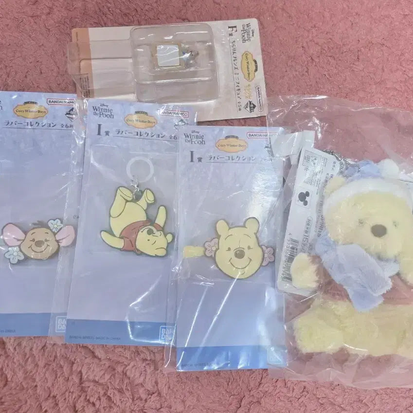 [BUNJANG] Disney Winnie the Pooh Ichiban Kuji C Prize Mascot Plush Doll + Set Items Bundle / 곰돌이 푸 제일복권 쿠지 C상 푸 마스코트 인형+하위상 일괄