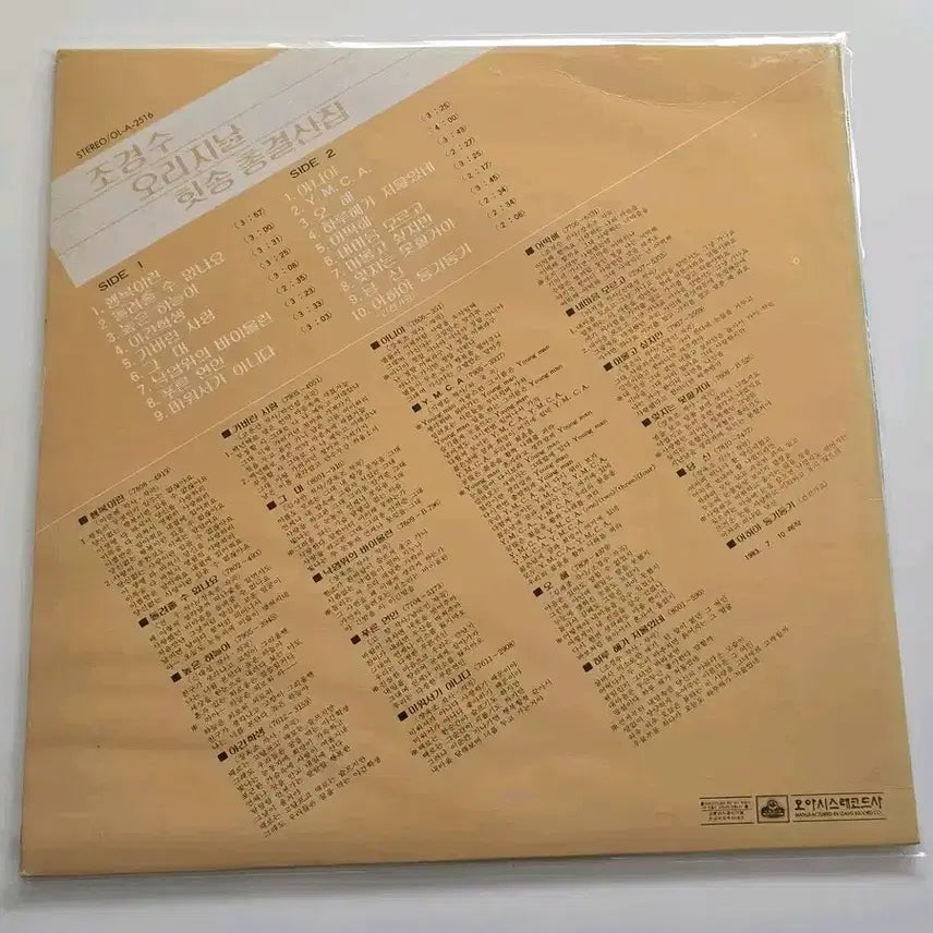 [BUNJANG] Jo Kyung Soo Original Hot Song Collection LP / 조경수 오리지날 핫송총결산집 lp /NM+