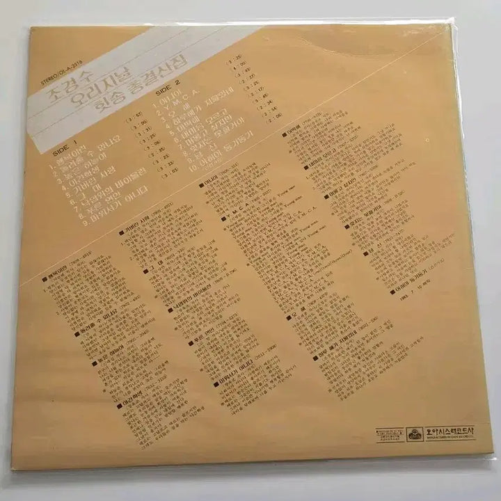 [BUNJANG] Jo Kyung Soo Original Hot Song Collection LP / 조경수 오리지날 핫송총결산집 lp /NM+