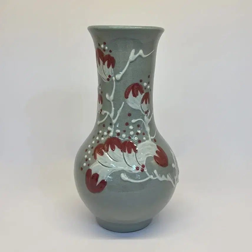 [BUNJANG] Korean Celadon Porcelain Vase / 국산 청자 꽃무늬 미니화병 항아리