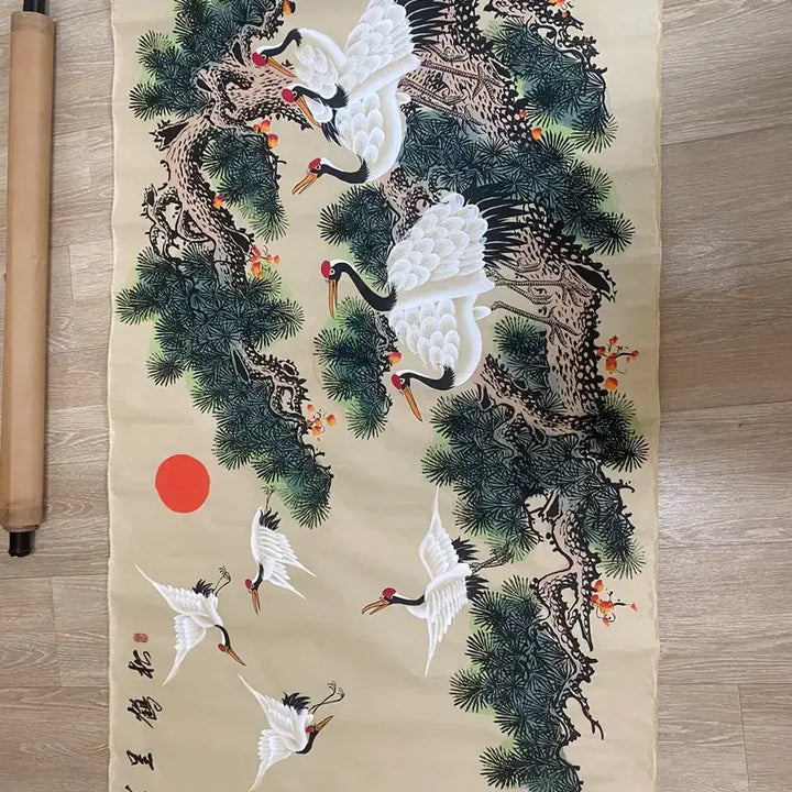 [BUNJANG] Korean Painting Crane Folding Screen / 동양화 학그림 병풍