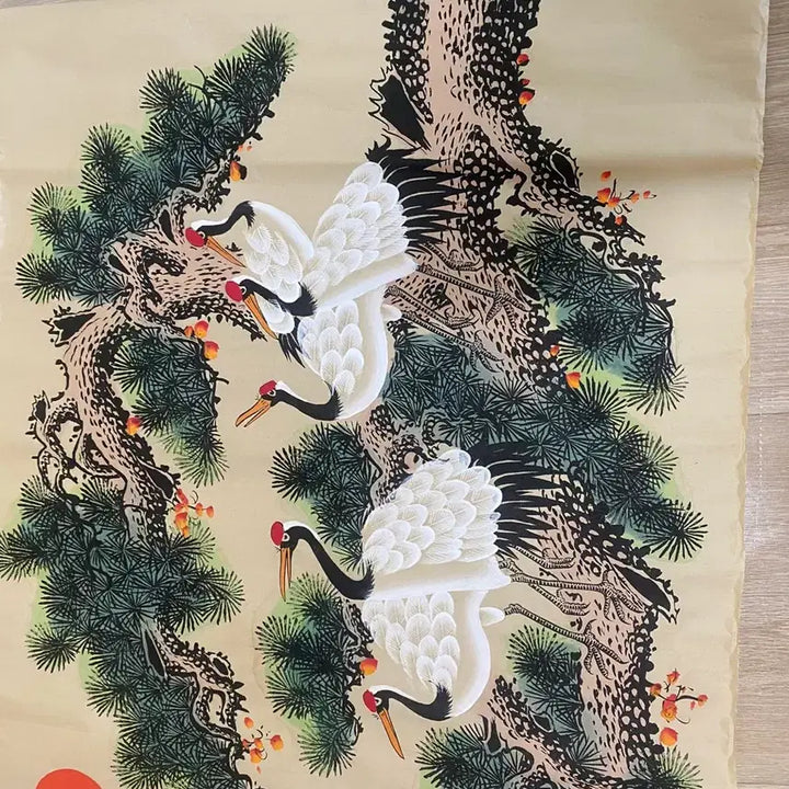[BUNJANG] Korean Painting Crane Folding Screen / 동양화 학그림 병풍
