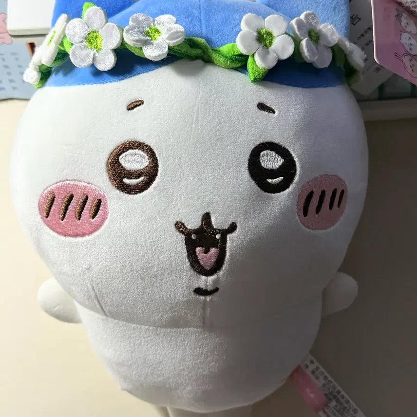 [BUNJANG] Hachiwara Flower Crown Plush / 먼작귀 화관 하치와레 인형