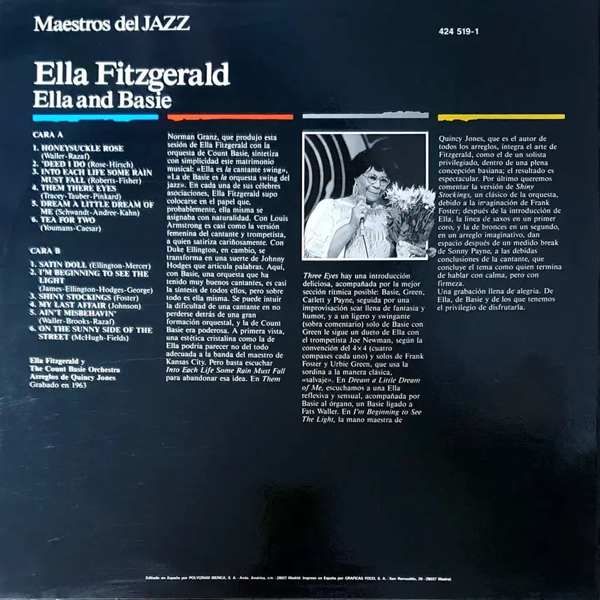 [BUNJANG] Ella Fitzgerald &amp; Count Basie - Ella and Basie (1988 Spanish Import LP) / LP ㅡ [JAZZ]  Ella Fitzgerald  수입명반