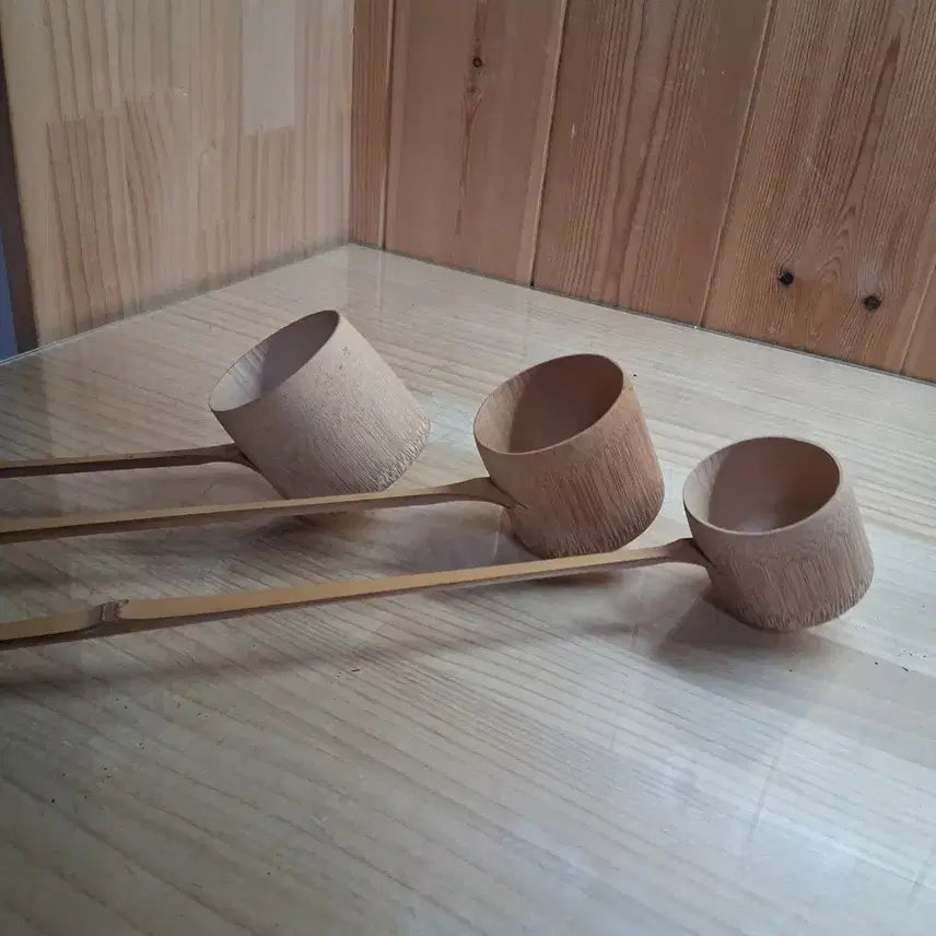 [BUNJANG] Bamboo Ladle Water Scoop Set (3 pcs) / 대나무 히샤쿠 물바가지 3개