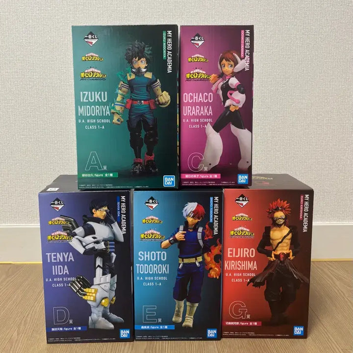 [BUNJANG] My Hero Academia Ichiban Sho A Prize Izuku, C Prize Ochaco, D Prize Tenya, E Prize Shoto, G Prize Kirishima Figures Bundle Set (Sealed) / (미개봉)나히아 제일복권 A상 미도리야, C상 우라라카, D상 텐야, E상 쇼토, G상 키리시마 피규어 일괄!