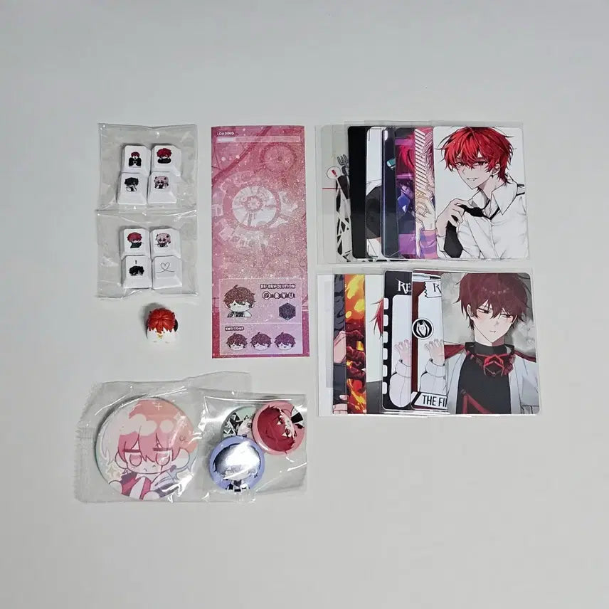 [BUNJANG] Le Rêve Revolution Ryu Keycap &amp; Top Loader Sticker Set with Photocard &amp; Can Badge / <미사용/원가이하> 리레볼루션 류 키캡&amp;탑꾸 스티커 + 포토카드&amp;캔뱃지