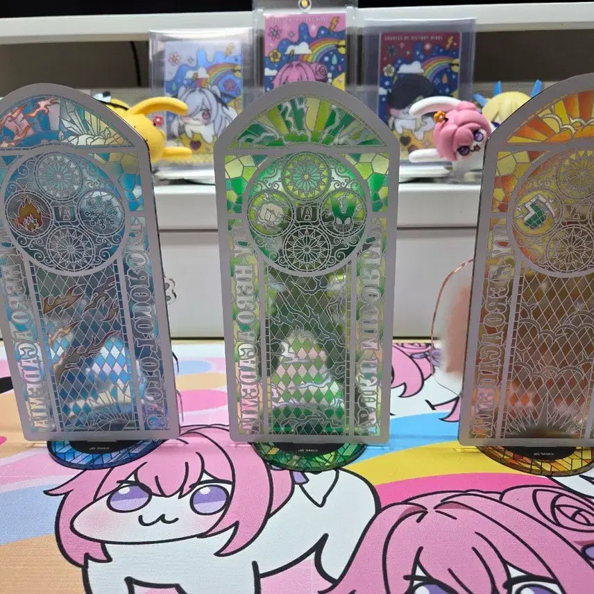 [BUNJANG] My Hero Academia Staind Glass Acrylic Standee Bundle Set / 히로아카 미도리야 바쿠고 토도로키 스테인드 글라스 아크릴 스탠드 일괄