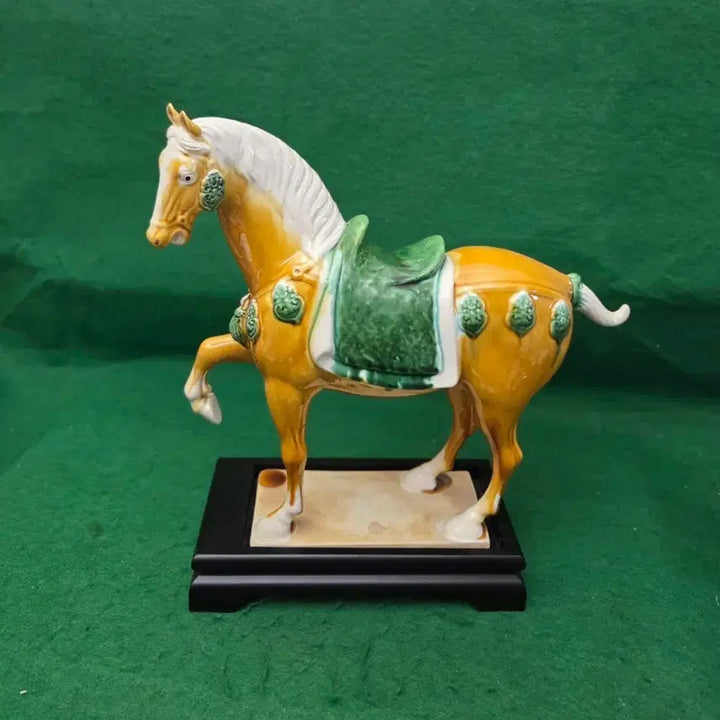 [BUNJANG] Tang Sancai Horse Ceramic Sculpture (H: 36.5cm) / 중대형  당삼채 말도자기조각상(H:36.5cm)