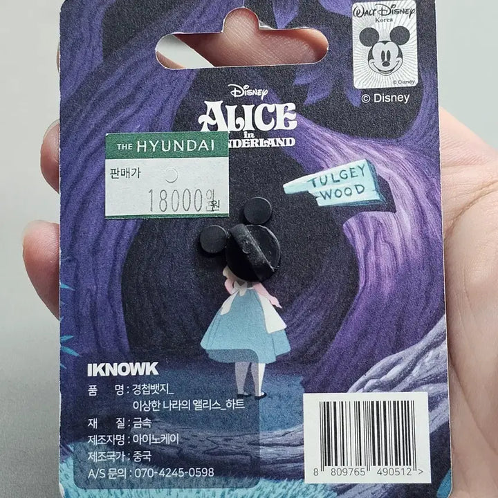 [BUNJANG] Disney Alice Hinged Badge / 디즈니 앨리스 경첩 뱃지 (정품)