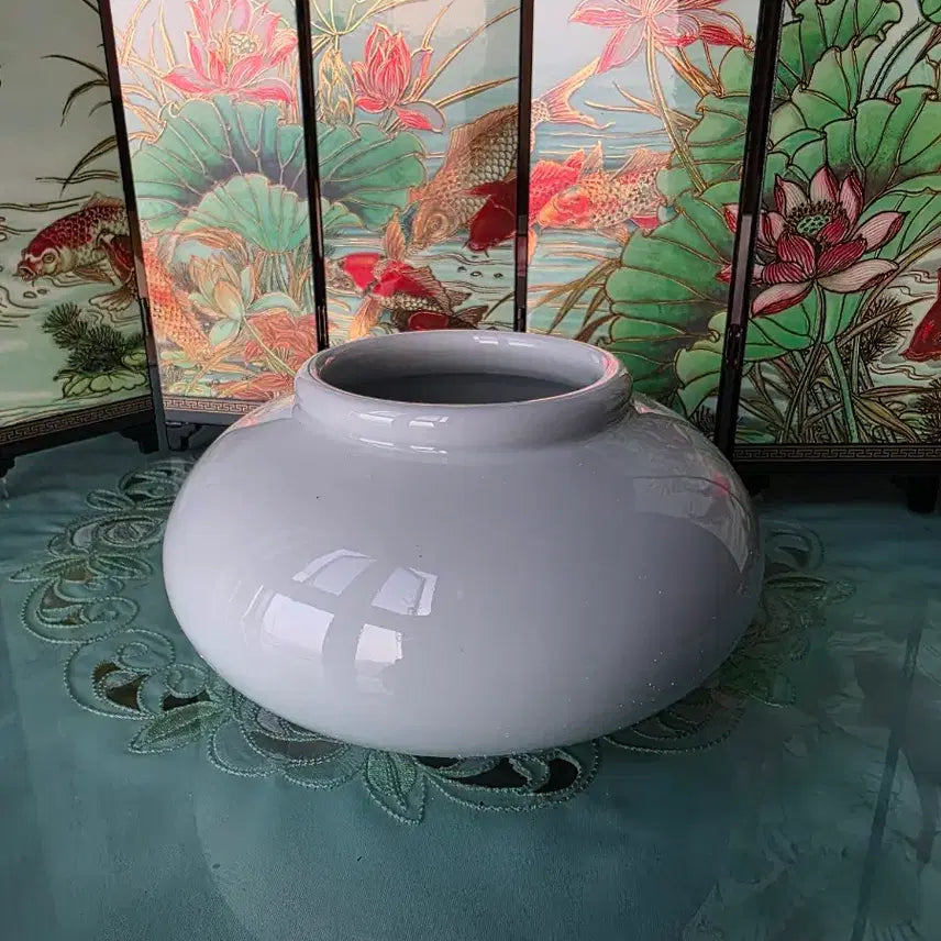 [BUNJANG] Master Potter Han Wan-soo Celadon Porcelain Brush Washer (Vase/Objet) / [명장 도자기] 대한민국 도예명장 고천 한완수 순백자 문방 필세(화병/오브제)