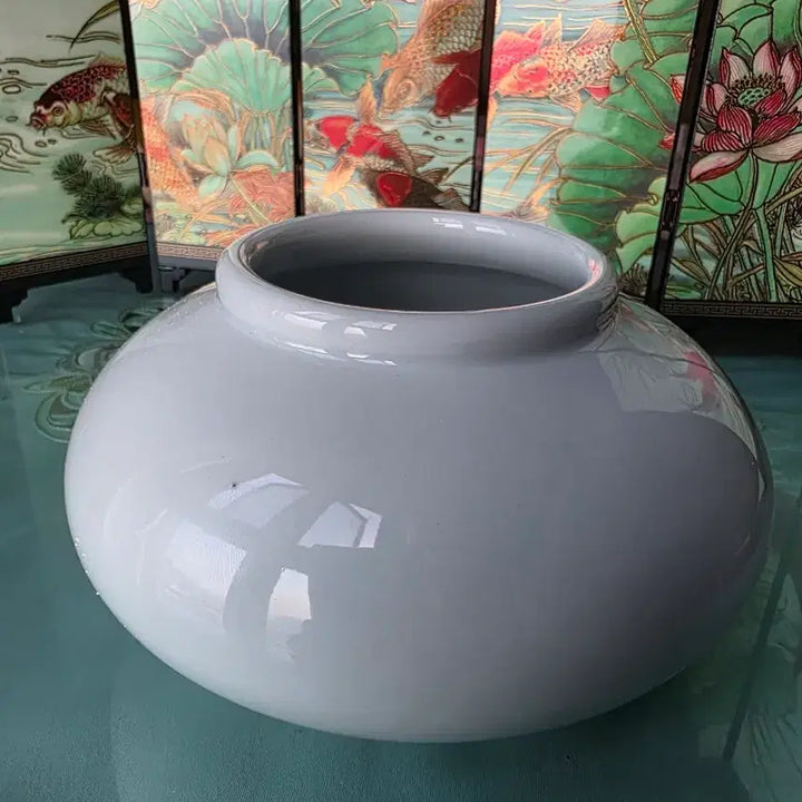 [BUNJANG] Master Potter Han Wan-soo Celadon Porcelain Brush Washer (Vase/Objet) / [명장 도자기] 대한민국 도예명장 고천 한완수 순백자 문방 필세(화병/오브제)