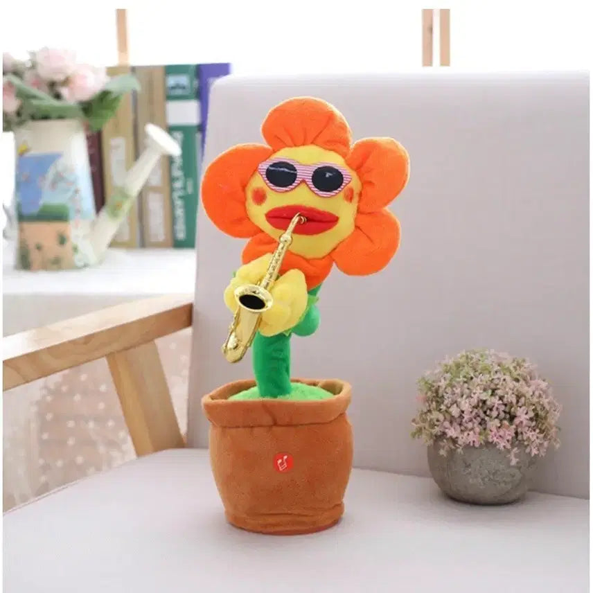 [BUNJANG] Dancing Sunflower Saxophone Plush Toy / 춤추는 색소폰 해바라기 인형 댄싱 플라워 움직이는 멜로디 인형