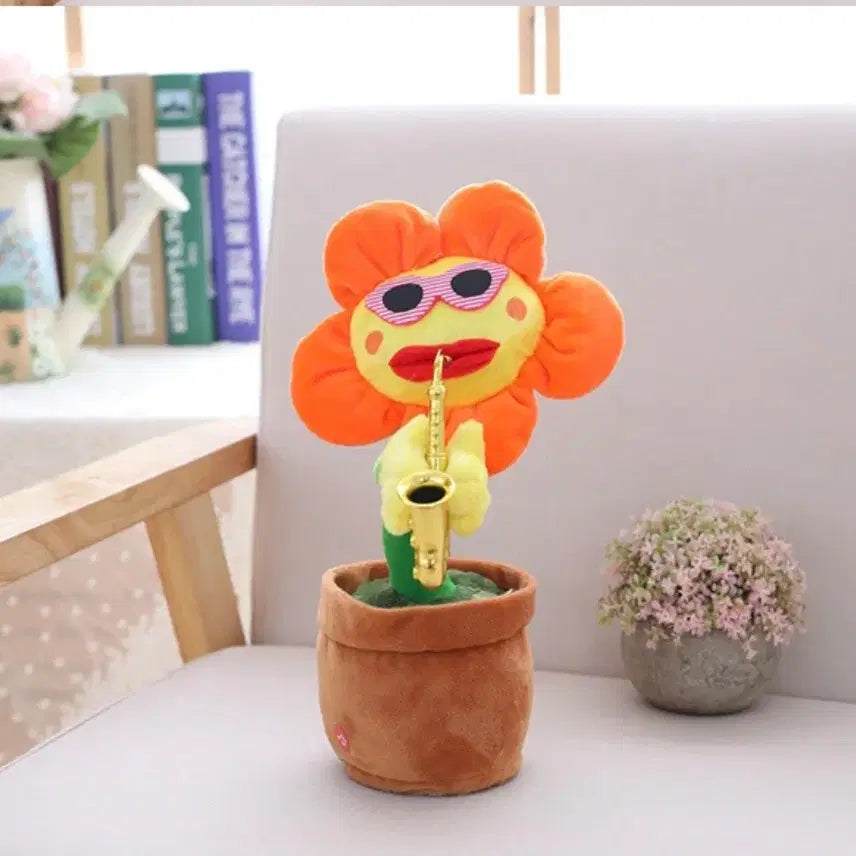 [BUNJANG] Dancing Sunflower Saxophone Plush Toy / 춤추는 색소폰 해바라기 인형 댄싱 플라워 움직이는 멜로디 인형