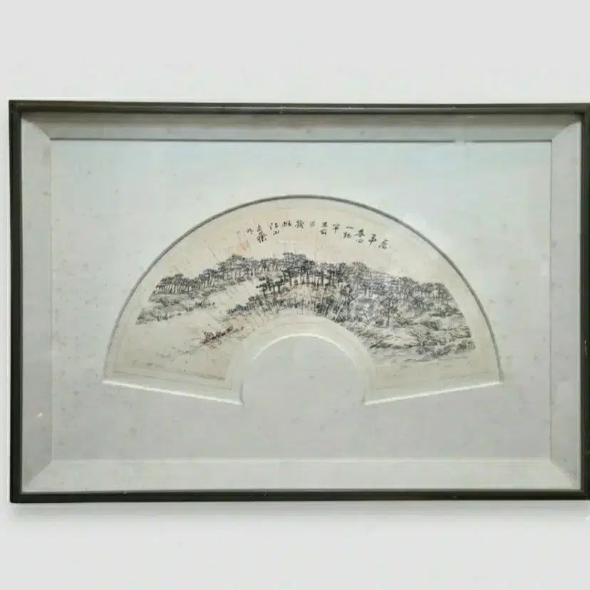 [BUNJANG] Mokjae Heo Haeng-myeon (Disciple of Ui-jae Heo Baek-ryeon) Seonmyeon Sansu Jo-eo Painting / 동양화 의재 허백련의 동생 목재 허행면 선면산수조어도