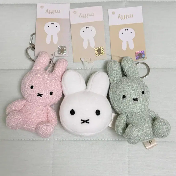 [BUNJANG] Miffy Tweed &amp; Face Keyring Set / 미피 트위드 &amp; 얼굴 키링 3종 일괄 판매