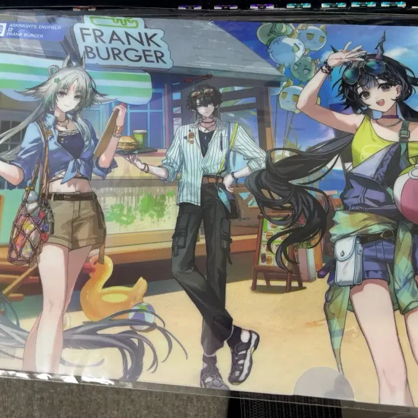 [BUNJANG] Arknights Endfield Frank Burger Clear File + Jincheonwoo Acrylic Stand + Keyring + Photocard Set Bundle / 명일방주 엔드필드 프랭크버거 팝업 클리어파일+진천우 아크릴스탠드+키링+포카 세트 일괄
