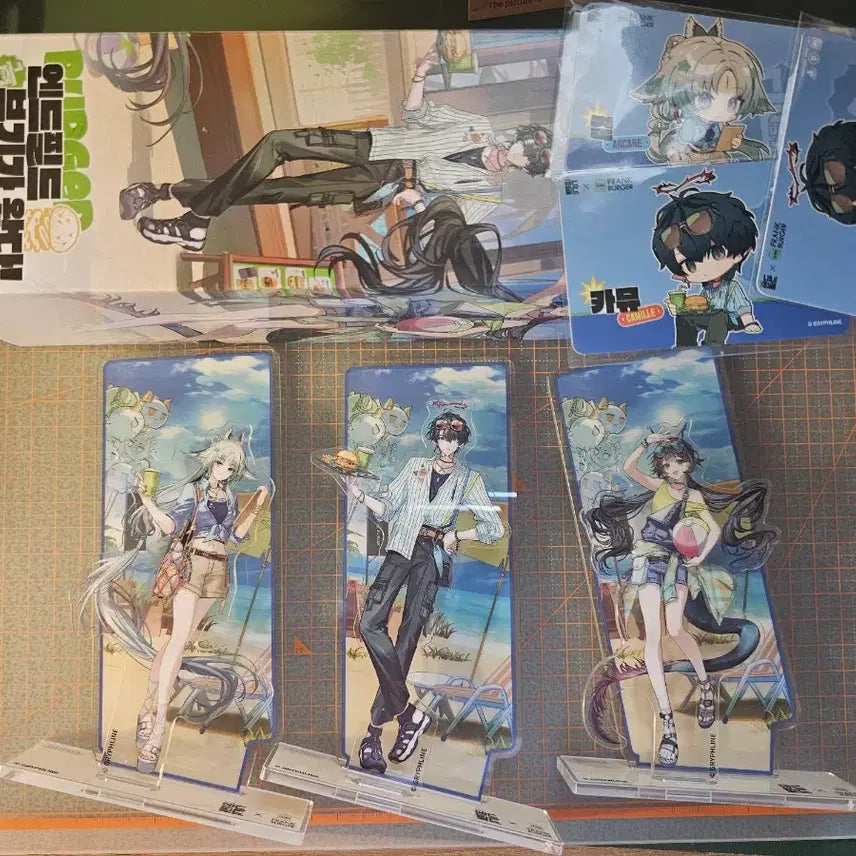 [BUNJANG] Arknights Endfield Acrylic Stands Set (3 Types) + Desk Mat + Redeem Code / 엔드필드 아크릴스탠드3종+장패드+리딤쿠폰
