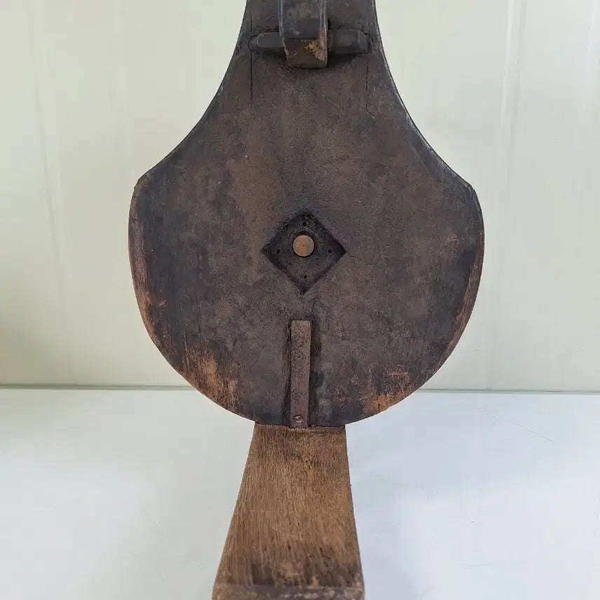 [BUNJANG] Antique Zelkova Wood Pulley - Large Folk Art Collectible / 근대사 수집 자료 옛날 민속품 원목나무 느티나무 도루레